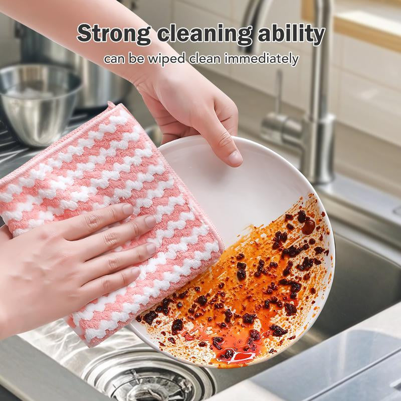 10 Counts Microfiber Cleaning Cloth, Super Softabsorbent Dish Towels Rags Cloths for Washingdishes and Kitchen Drying Cleaning Housekeeping, Random Color